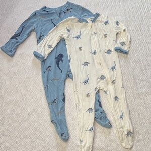 Kyte BABY Ocean Shark and Dinosaur Footies - Blue and White Boy